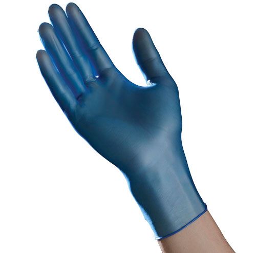 Tradex Vinyl Gloves Blue Medium Powder Free Pack 10/100