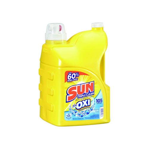 Suneâ€š Triple Clean Oxi Original Fresh removes dirt and tough stains from your clothes.