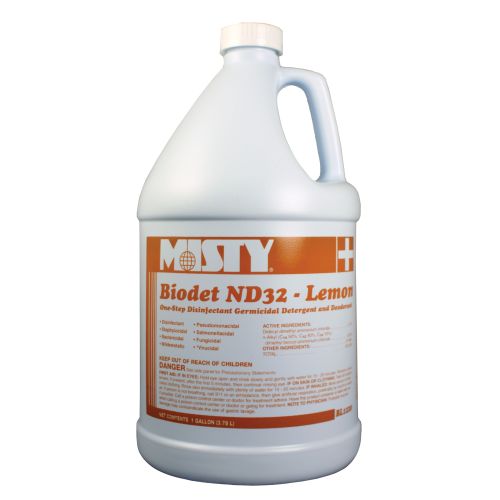Misty Biodet ND32 Quat Disinfectant Lemon 1 Gallon Pack 4 / cs
