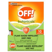 OFF! Botanicals Insect Repellant Towelettes 10 Count Pack 8 / cs
