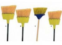 ABCO Large Angle Broom With Plastic Cap Flagged Yellow Bristle Angle Broom Pack 12/cs