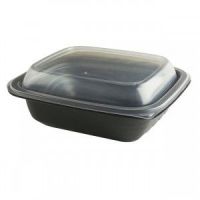 Anchor Packaging 6.62x5.75x2.4 16oz Black Combo With vent lid Cont MicroRave Polypro Pack 200