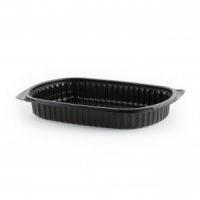 Anchor Packaging Black 1-Compartment Platter MicroRaves Pack 250