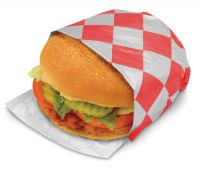 Bagcraft Check Design Foil Sandwich Wrap 10 1/2 x 13 Red Print Pack 2000 / cs 4 pack