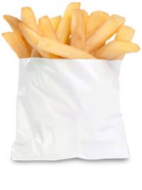 Bagcraft Grease Resistant Fry Bag White 5 X 1 X 4.5 Pack 2M