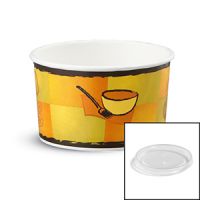 Chinet 16oz Squat Poly-Coated Food Cont. With Plastic Lid Streetside Pack 10/25