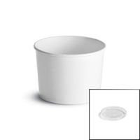 Chinet 12oz Poly-Coated Food Container Combo Pack Plastic Lid Pack 5/50
