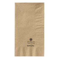 Earth Wise 1/8 Fold 2-Ply Coin Embossed Kraft Beverage Napkins 15''x17'', Pack, Natural (250 Per Pack, 4 Packs)