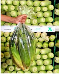 Crown Poly 15 x 24 Pull-N-Pak Produce Bag 15.2 Mic LLDPE Fresh Corn & Yams Pack 6 / 210