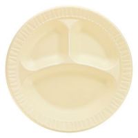 Foam Laminated Plate 3 Compartment Honey 10 1/4'' 