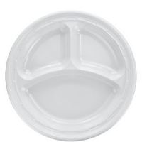 Plastic Compt Plate White 10 1/4''