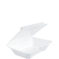 Foam Hinged All Purpose Container Large 1 compartment Perf 9 1/4'' x 6 3/8'' x 2 7/8''
