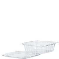 Container With Flat Lid Combo Pak 24 oz Clear 7 1/2'' x 6 1/2'' x 2''