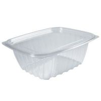 Combo Pak Container With Flat Lid 32 oz Clear 7 1/2'' x 6 1/2'' x 2 3/4''