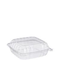 Hinged Container Medium 1 Compartment Clear 8.3'' x 8.3'' x 3''