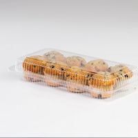 Detroit Forming 12 Compartment Muffin or Cupcake Clear Hinged Container Pack 100