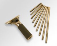Ettore 8" Brass Channel With Rubber Pack 1 EA