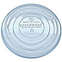 LGC12/20F Flat No Slot Cold Drink Cup Lid, Clear, 100/Pack