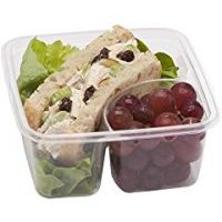 GS6-2 2-Compartment On-The-Go Box, Clear, 50/Pack