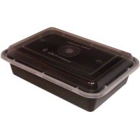 SWH 8x6x1.5 Microwaveable Container Black Base Combo Pack 28 oz Pack 150