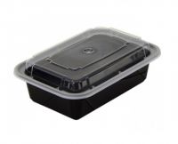 SWH 7.25x5x2 Microwaveable Container Black Base Combo Pack 24 oz Pack 150