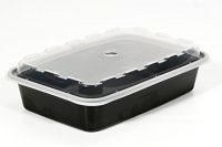 SWH Microwavable Container Combo Pack 16 oz Black Base 7x5x1.5 Pack 150