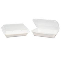 Jumbo Hinged 1-Compartment Snap-It Foam Container 6.38''x6.44''x2.94'', Black, 125/Pack