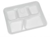 White Foam 5-Compartment Tray