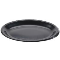 Laminated Large Oval Foam Platter 8.5''x11.5'', Black, 125/Pack