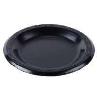 Laminated Foam Plate 6'', Black, 125/Pack