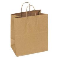 Tulsack 14.5"x9"x16.25" Handle Bag Kraft 80% Post 100% Recycled Green Label Pack 200