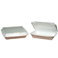 Super Jumbo Hinged 1-Compartment Vented Foam Container 13''x9.75''x3.38'', White, 100/Pack