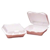 Medium Hinged 1-Compartment Snap-It Vented Foam Container 8.25''x8''x3'', White, 100/Pack