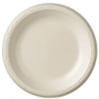 Laminated Foam Plate 9'', Beige, 125/Pack