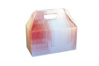 SQP 9.5x 5x 5 Take out Carton Red Plaid Barn Box Medium Pack 125