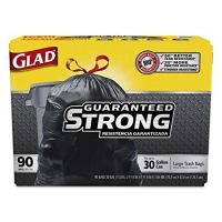 30 Gal. Drawstring Extra Strong Large Outdoor Trash Bag, Black (90 Per Box, 1 Box)