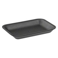 Cascades Plastics Black Foam Tray 8-5/16x5-13/16x1-1/16 Pack 500