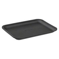 Cascades Plastics Black Foam Tray 9-3/16x7-3/8x7/8 Pack 500