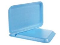 #25 Foam Food Tray 8.25''x5.75''x5'', Blue, 125/Pack