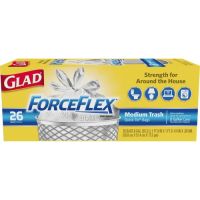 ForceFlex Plus 8 Gal. Medium Quick-Tie Garbage Bag, White (26 Per Box, 1 Box)
