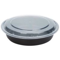 Tripak 9" Round Microwaveable Container Black Base Combo Pack Pack 150