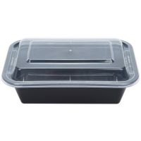 Tripak 7x5x2 Microwaveable Container Black Base Combo Pack 24 oz Pack 150