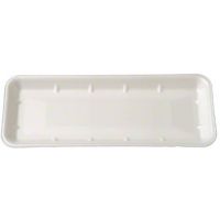 #7S Foam Food Tray 14.44''x5.75''x0.94'', Black, 125/Pack