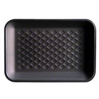 #2 Foam Food Tray 8.25''x5.75''x1'', Black, 125/Pack
