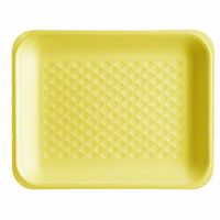 #8HP Foam Food Tray 10.38''x8.25''x1.25'' (West Coast Only), Yellow, 125/Pack