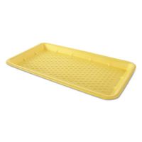 #25S Foam Food Tray 14.75''x8''x1'' (West Coast Only), Yellow, 125/Pack
