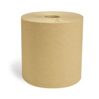 1-Ply Hardwound Towel Roll 8''x800', Natural (6 Rolls)