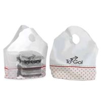 Bagcraft ToGo! Wave HDPE Carryout Bag (Printed) White 21 x 10 x 18 Pack 500 / cs