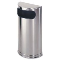 Half Round Flat Top Receptacle Satin Stainless Steel 34.1L / 9 Gal