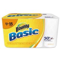 Basic 1-Ply Large Kitchen Paper Towel Roll 10.19''x10.98'', 55 Sheets, White (12 Per Pack, 1 Pack)